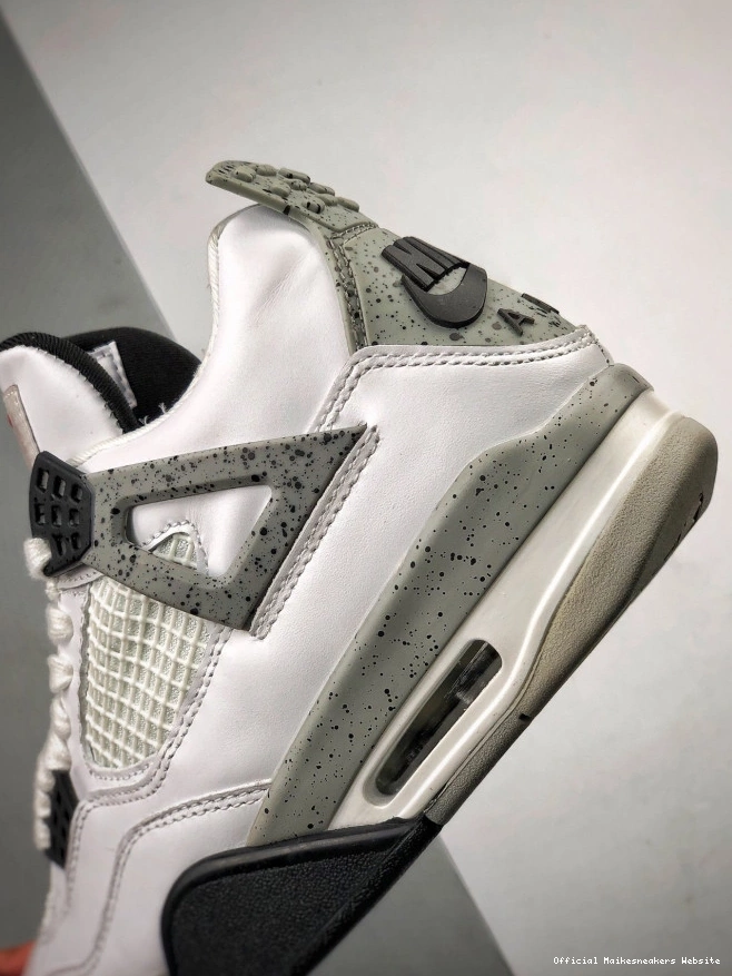 Official Maikesneakers White (nike) 840606-192 Cement Air Jordan OG 4 0805